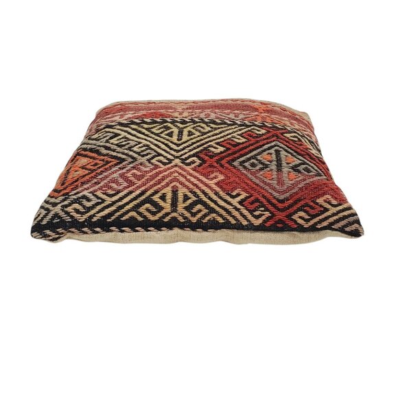 IKEA Vintage Inspired Kilim Throw Pillow 16"x16" Square Handmade In Turkey - Picture 6 of 8